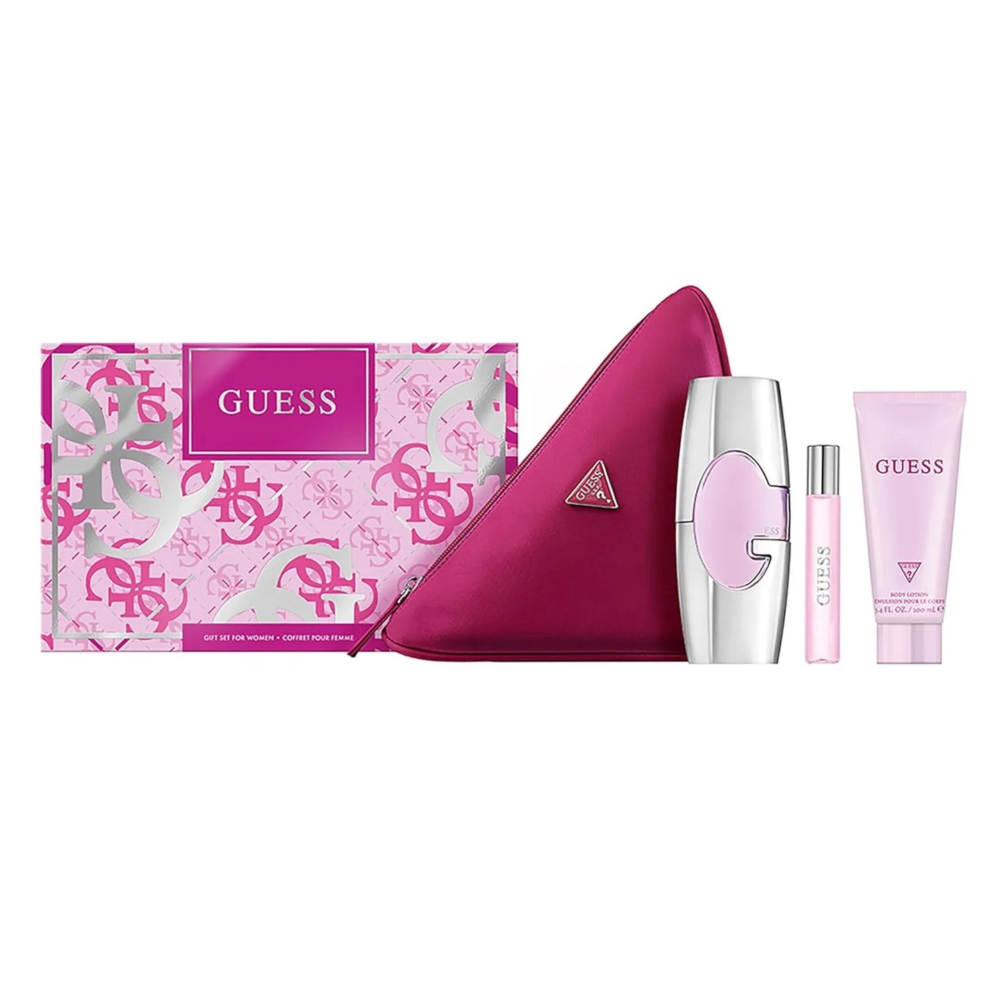 GUESS PINK (W) SET EDP 75ML + EDP 15ML+ BL 100ML + POUCH