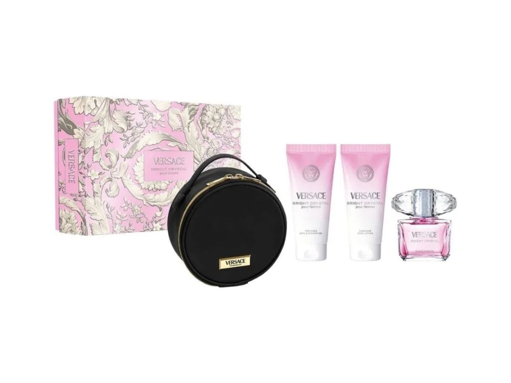 VERSACE SET Bright Crystal Eau de Toilette 90 ml + Body Lotion 100 ml + Pouch