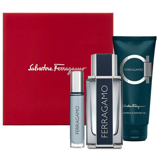 SALVATORE FERRAGAMO FERRAGAMO (M) SET EDT 100ML + EDT 10ML + SHAMPOO & SET EDT 100ML + EDT 10ML + SHAMPOO & SG 100ML